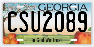 GA license plate CSU2089