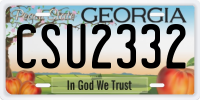 GA license plate CSU2332