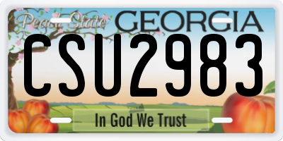 GA license plate CSU2983