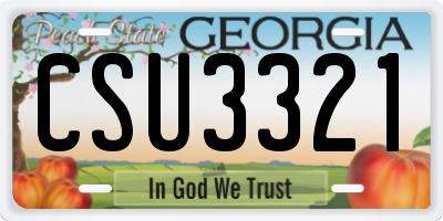 GA license plate CSU3321