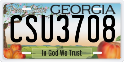 GA license plate CSU3708