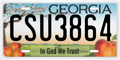 GA license plate CSU3864
