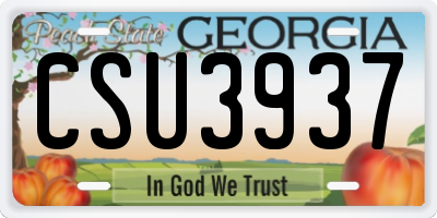 GA license plate CSU3937