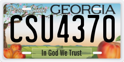GA license plate CSU4370