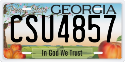 GA license plate CSU4857