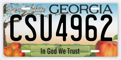 GA license plate CSU4962