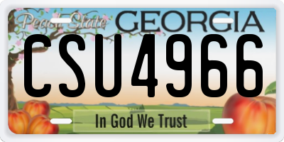 GA license plate CSU4966