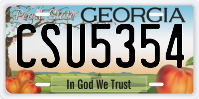GA license plate CSU5354