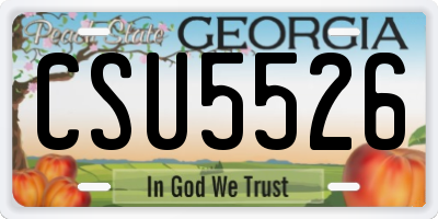 GA license plate CSU5526