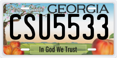 GA license plate CSU5533