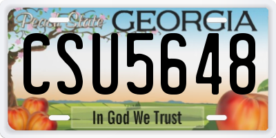 GA license plate CSU5648