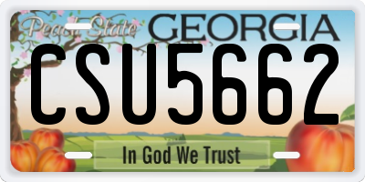 GA license plate CSU5662