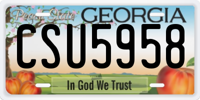 GA license plate CSU5958