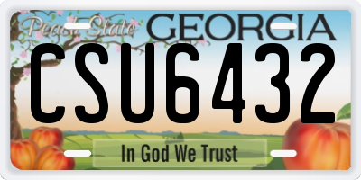 GA license plate CSU6432