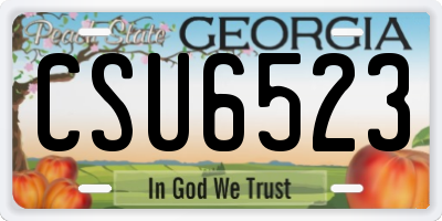 GA license plate CSU6523