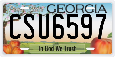 GA license plate CSU6597