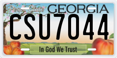GA license plate CSU7044