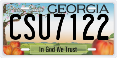 GA license plate CSU7122