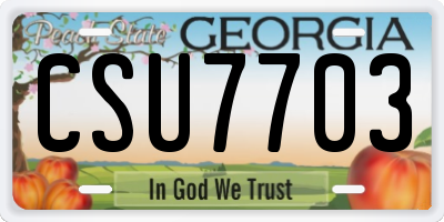 GA license plate CSU7703