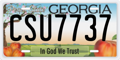 GA license plate CSU7737