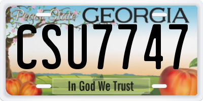 GA license plate CSU7747