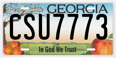 GA license plate CSU7773