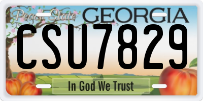 GA license plate CSU7829