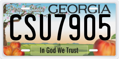 GA license plate CSU7905