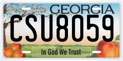 GA license plate CSU8059