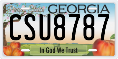 GA license plate CSU8787