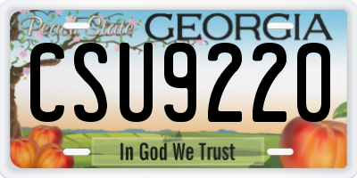 GA license plate CSU9220