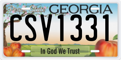 GA license plate CSV1331
