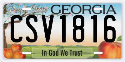 GA license plate CSV1816