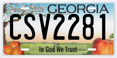 GA license plate CSV2281