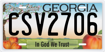 GA license plate CSV2706