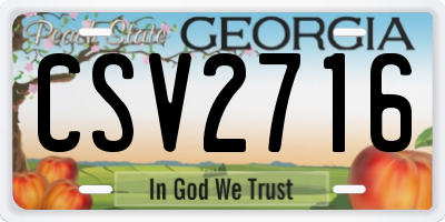 GA license plate CSV2716