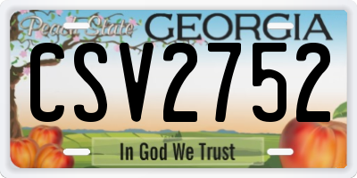 GA license plate CSV2752