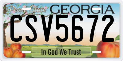 GA license plate CSV5672