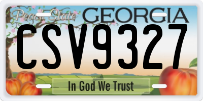 GA license plate CSV9327