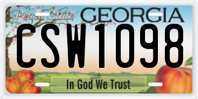 GA license plate CSW1098