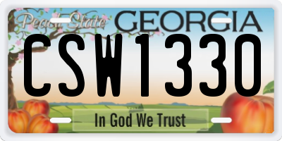 GA license plate CSW1330