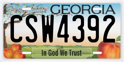 GA license plate CSW4392