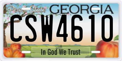GA license plate CSW4610