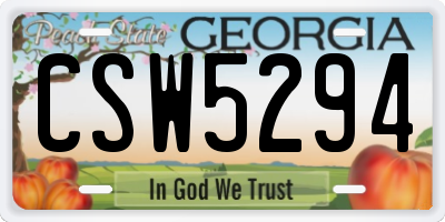 GA license plate CSW5294