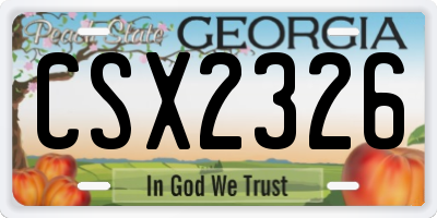 GA license plate CSX2326