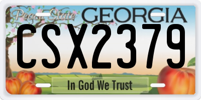 GA license plate CSX2379