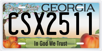 GA license plate CSX2511
