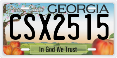GA license plate CSX2515