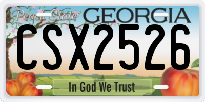 GA license plate CSX2526