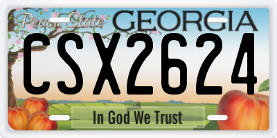 GA license plate CSX2624